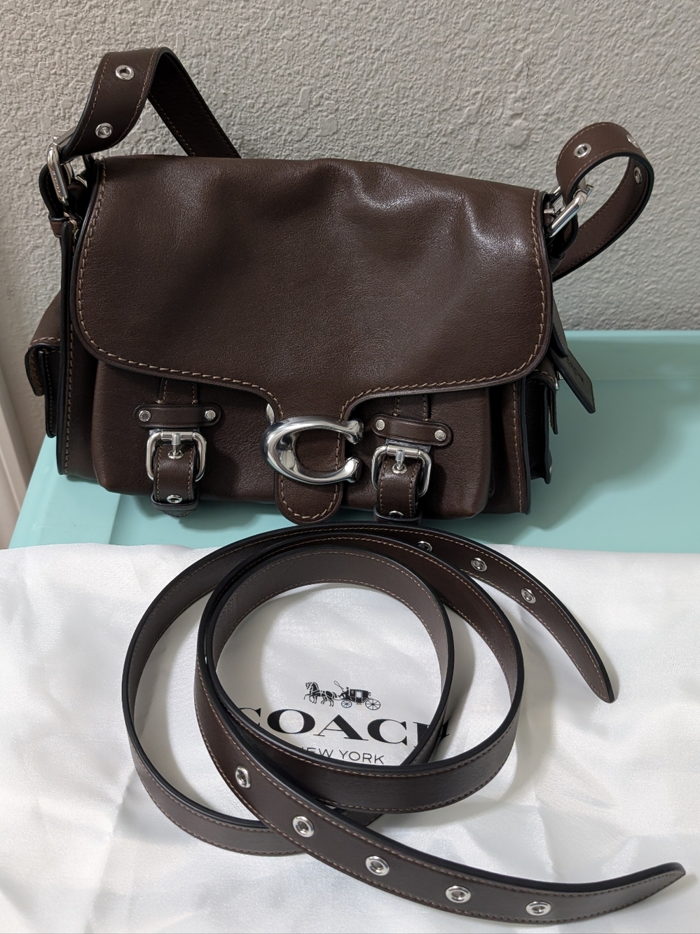 NEW Coach Western Tabby Maple Leather Silver Hardware Bag
